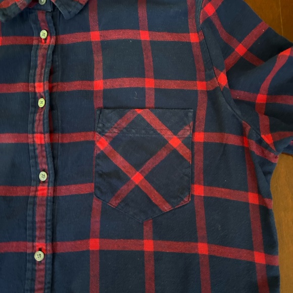 J Crew Womens Flannel Red & Blue Plaid Button Up Long Sleeve Button Up Size 12 - Picture 6 of 9